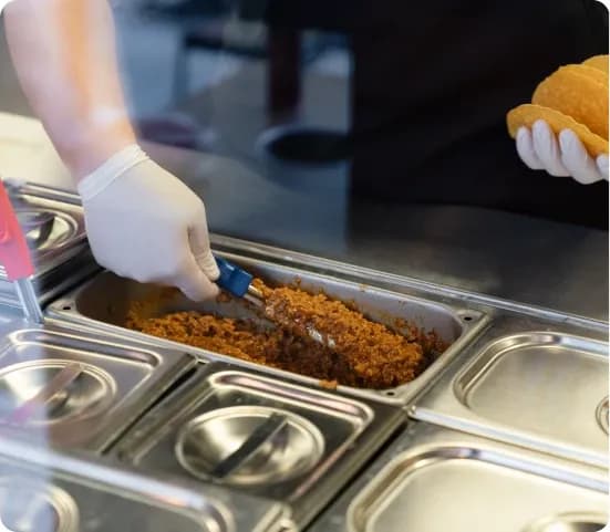 Fast casual holding equipment in use