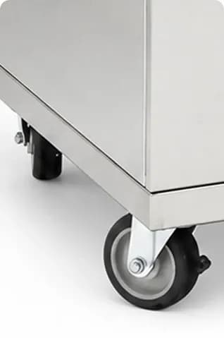 Stainless steel catering cabinet detail